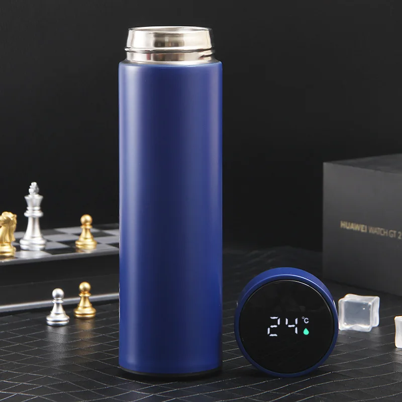 304 Office Business Straight Body Vacuum Stainless Steel Intelligent Temperature Measuring Insulation Cup With Filter Screen