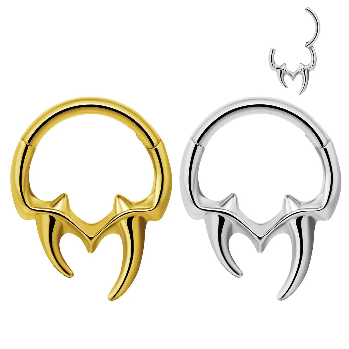 Eternal Metal 316 STAINLESS STEEL IRREGULAR SEPTUM RING SPIKED DAITH PIERCING JEWELRY HINGED SEGMENTJEWELRY