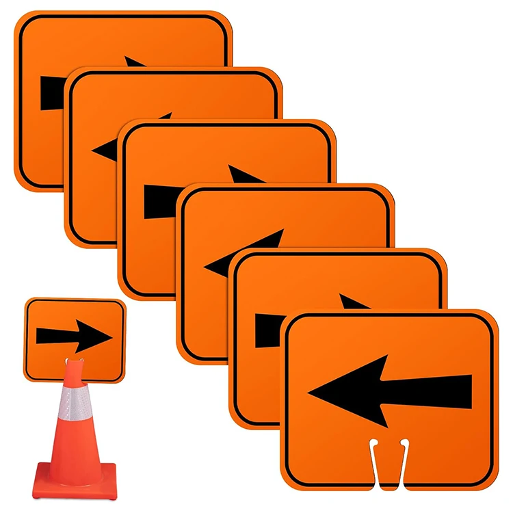 Дорожный конус предупреждающий знак двусторонняя стрелка для дорожного баррикады наружного строительства оранжевый напечатанный на ПВХ