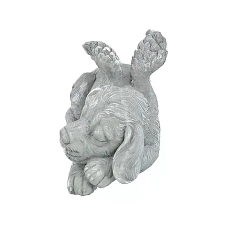 Полимерные поделки оптовая продажа индивидуальная фигурка Bask Sun Angel Dog and Cat садовое украшение предметы интерьера