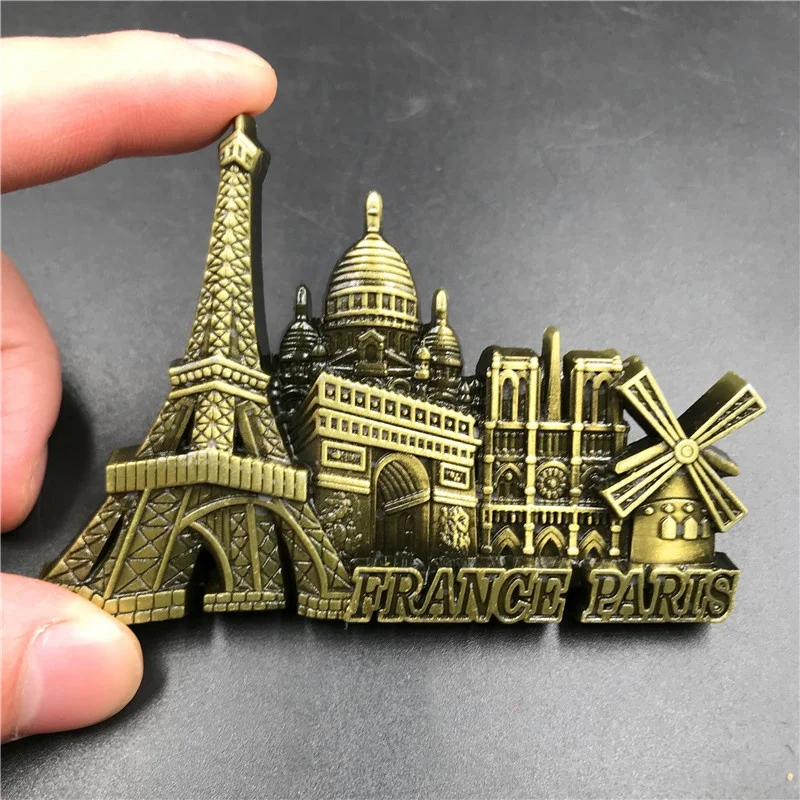 Promotional Rectangle Shape Country City Souvenir Custom Tin Metal Refrigerator Fridge Magnet Around The World
