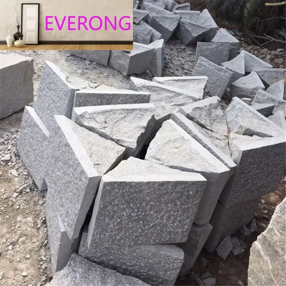 Hot Sell Natural Surface Grey Granite Garden Wall Chinese G603 Exterior Cladding Tiles Mushroom Stone