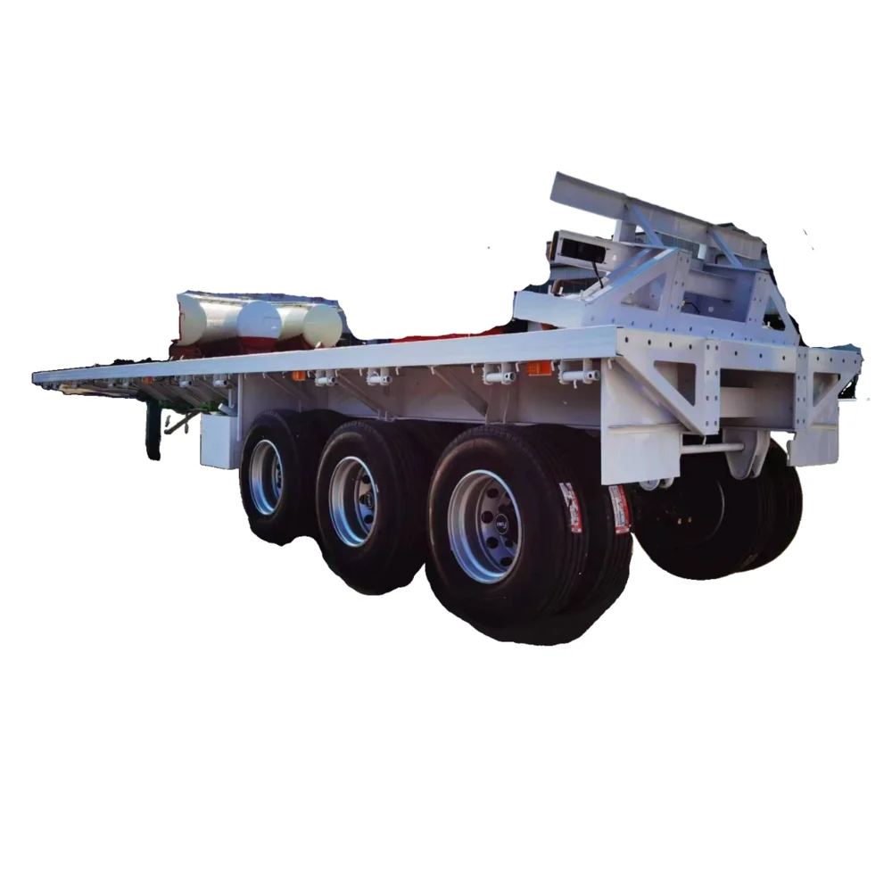 40-foot three-axle container flatbed semi-truck trailer for sale made in China