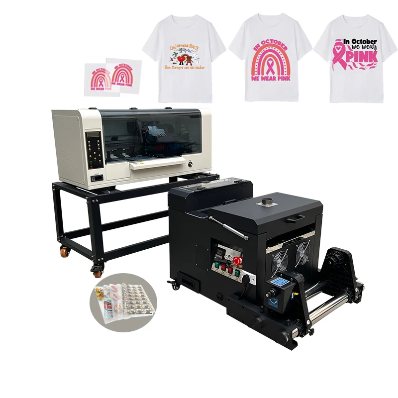 A3 DTF Printer XP600 I3200 Dual 2 Printhead Digital Printing Machine A3 30cm 60cm DTF Printer With Powder Shaking Machine