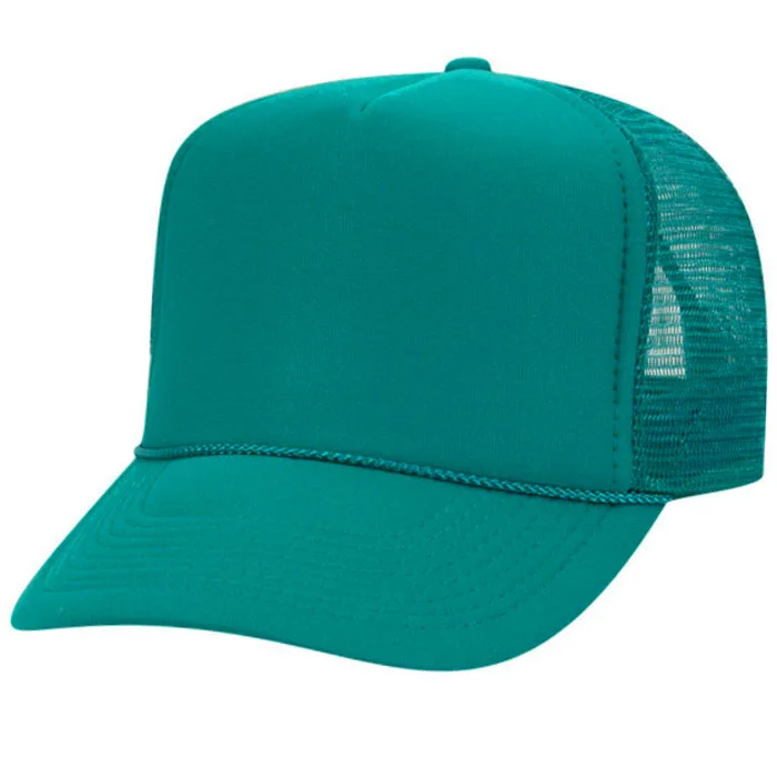 Custom Logo Trucker Hat Sports Curve Brim Custom Mesh Trucker Hat Cap Snapback Custom  Foam Mesh Trucker Hat with String