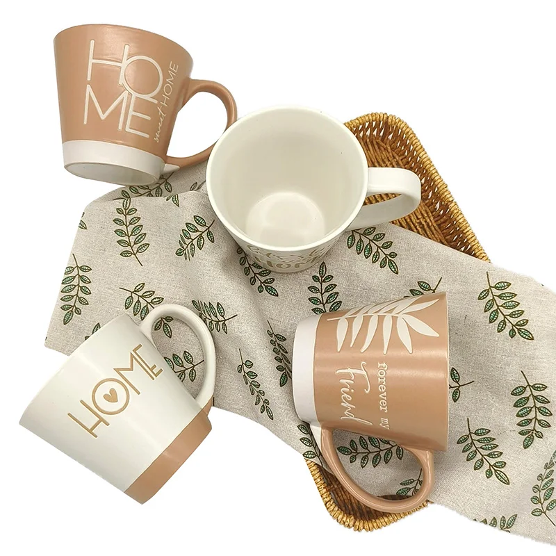 Korean floral ceramic mug custom logo with gift couple cup customized color Isolation printing coffee mug stoneware tea Cup