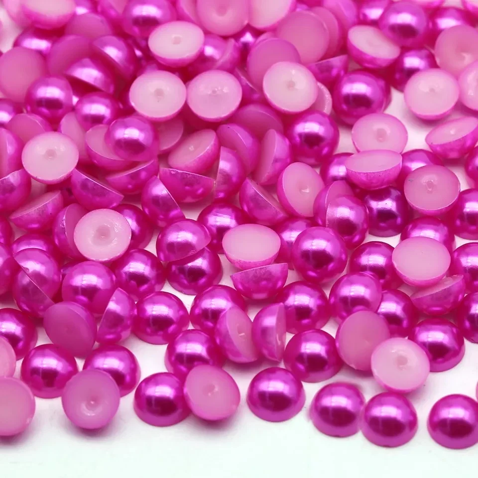 Wholesale Green Half Pearls ABS Beads Half Pearls In Bulk Flatback Beads For Garment