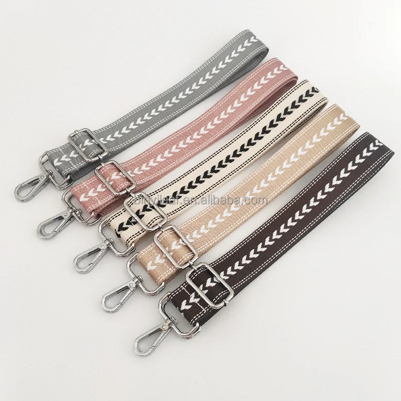 3.8CM Wide New Arrival Polyester Nylon Jacquard Woven Belt Cross Body Braided Bag Strap Adjustable Shoulder Straps For Women Bag