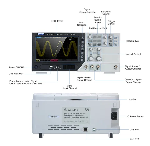 Hantek Dpo6204b Digital Storage Oscilloscope 4 Channels 200mhz 1 Gsa/s Sample Rate Waveform Generator Spectrum Analyzer