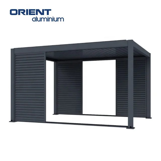 DIY Patio Cover Freestanding Waterproof Four seasons 4*3 3*4 Modern Garden Motorized Bio climatic Patio Roof Gazebo