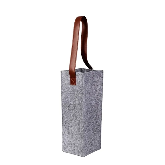 Wholesale High Quality Cheap Reusable Customize Felt Bottle Wine Bag Gift wine shopping bags