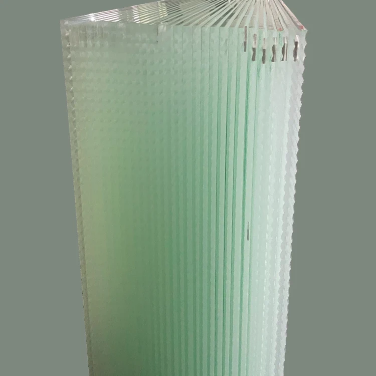 China factory ultra-clear corrugated patterned textured fluted figured ribbed reeded striped rippled glass for door windows