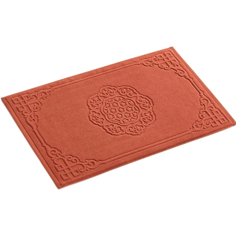 Japanese Style simple style jacquard water absorbent  foot towel anti slip 100% cotton bath mat set