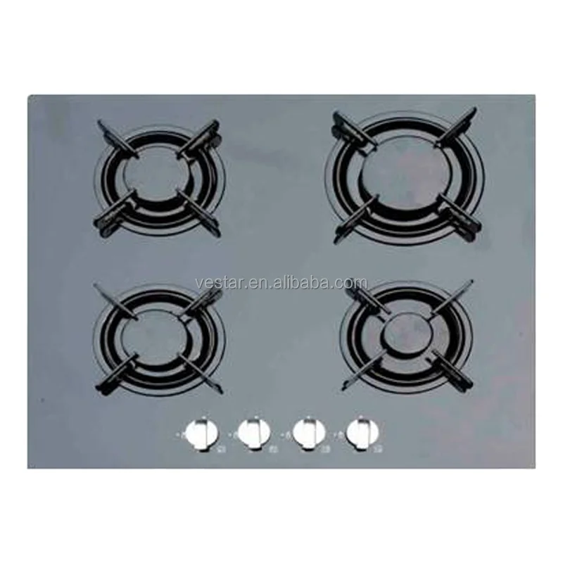 Commercial/home Top Cooktop Gas Stove 5 Burner Easy Clean Black Tempered Glass Built In Gas Hob