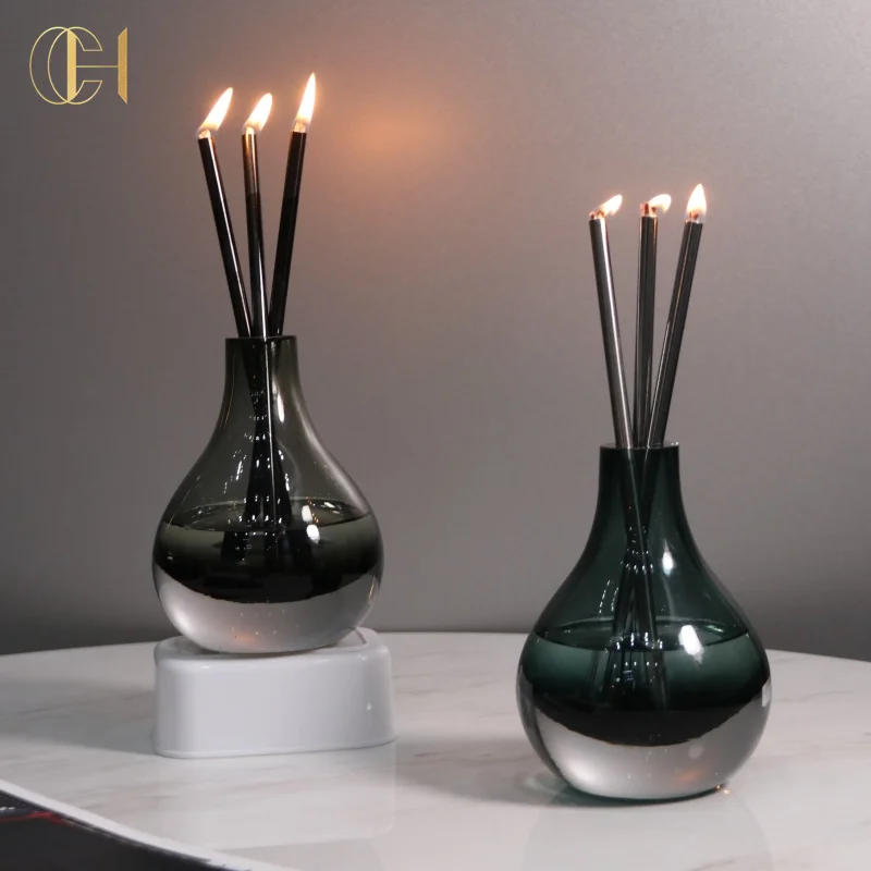 C&H Wholesale Refillable Candle Liquid Paraffin Oil Candles Infinity Everlasting Candles Set With Pristine