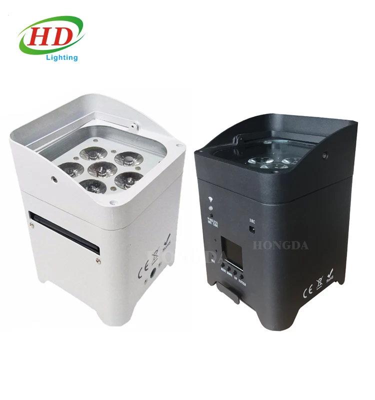 Professional Dj Lights 6X18W RGBWA UV 6 IN 1 Uplights Battery Power Wireless DMX LED Flat Par Lights For Dj Wedding Event