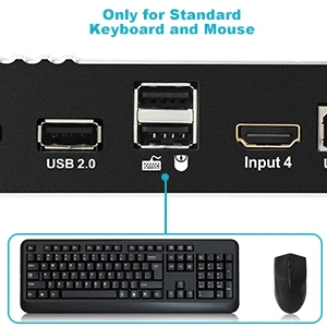 Factory selling 2 port HDMI KVM Switch 4K@60Hz for home/office/game using