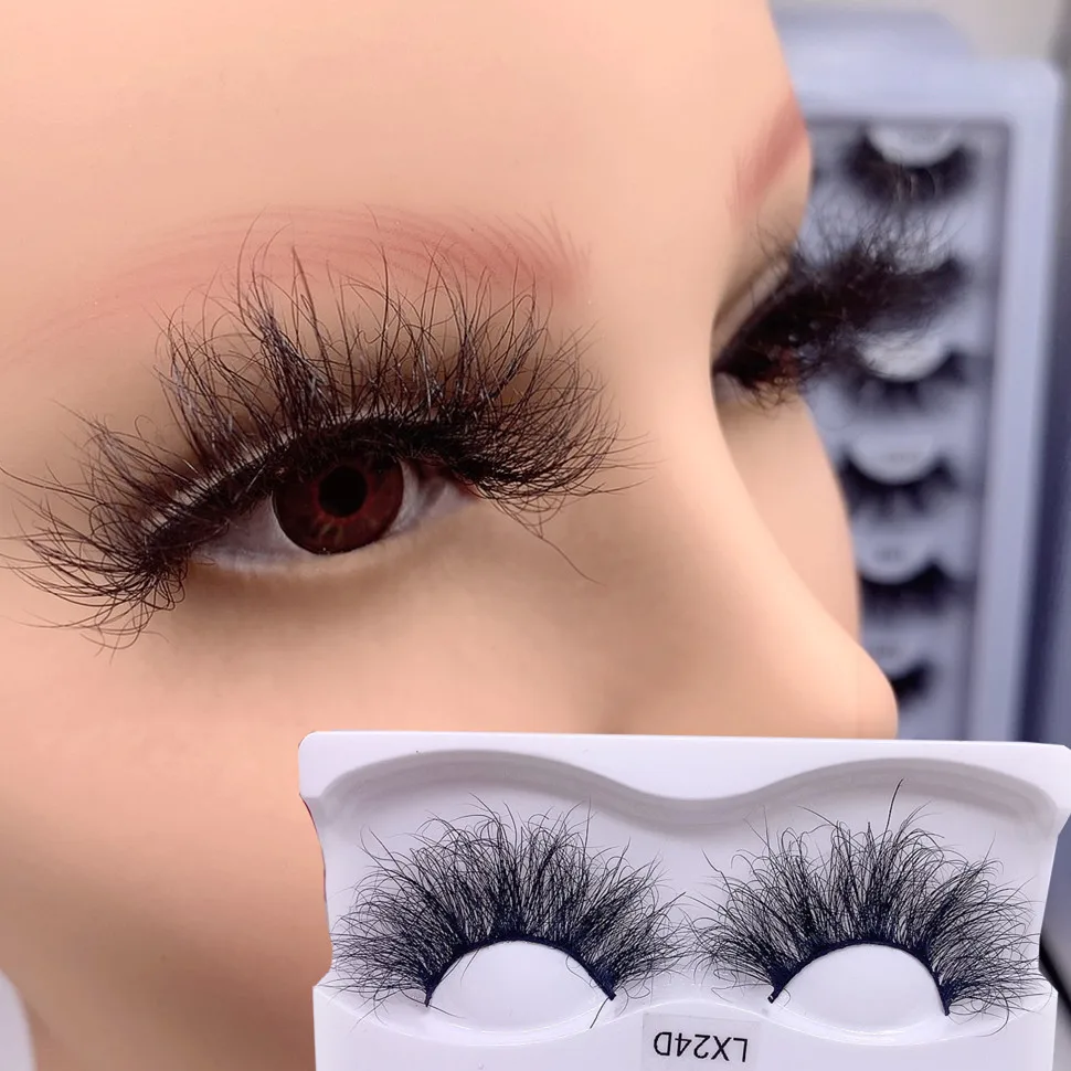  Оптовая продажа ресниц 3d 5d 8D норковые ресницы чехол для поставщик индивидуальные коробки 25 мм полная полоса