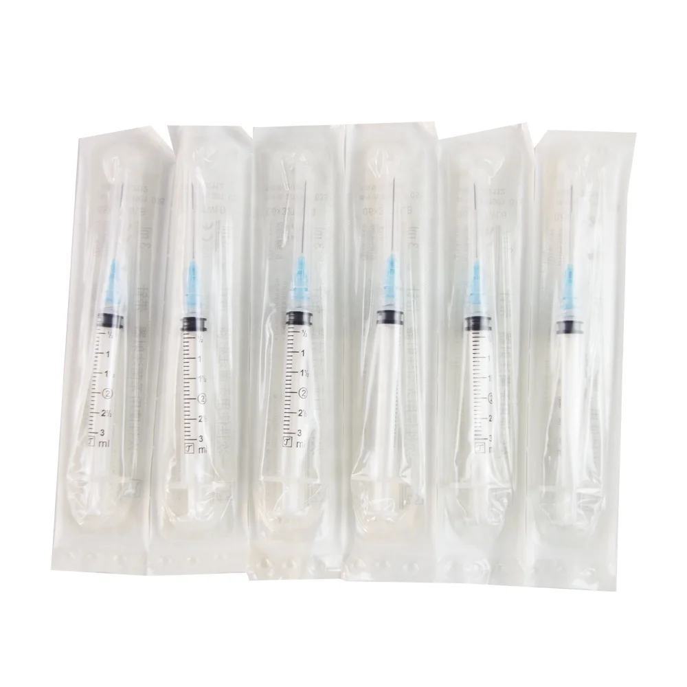 3ML China good quality of  syringe With Needle disposable production for Medical 3ML luer lock