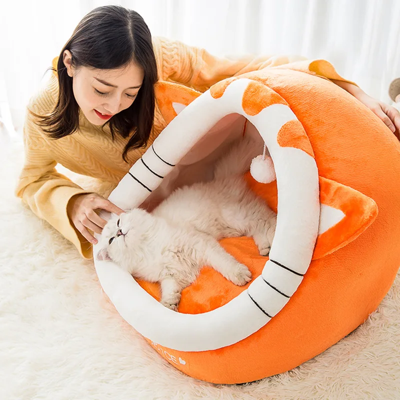 warm and comfortable autumn winter pet bed new pet dog cat round plush bed