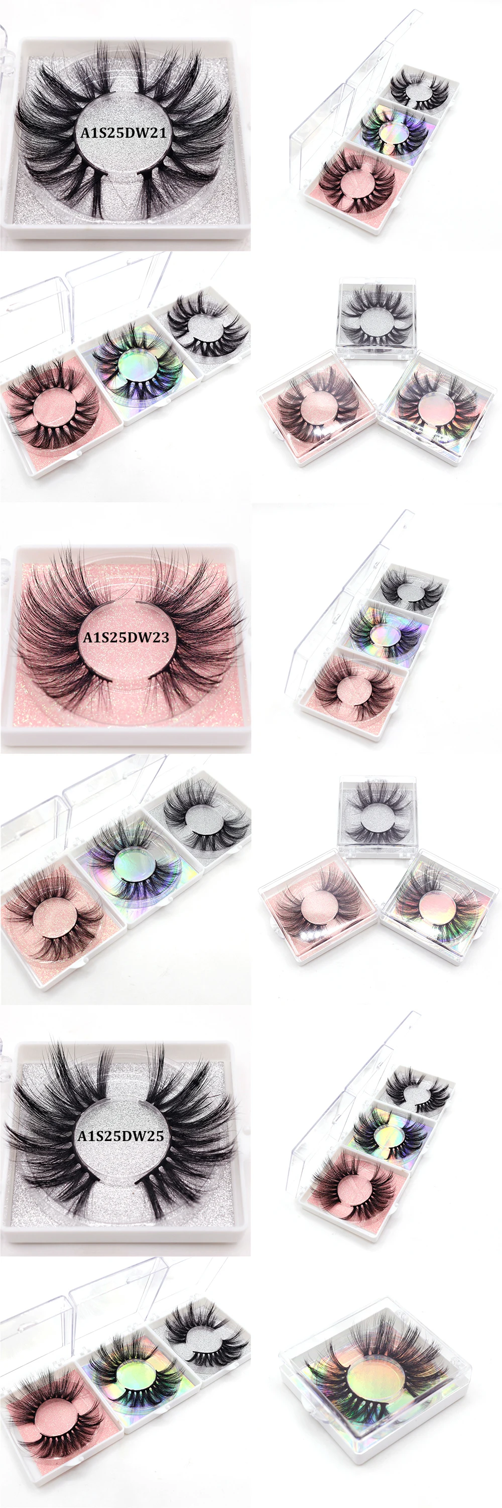 Abestyou dropshipping ready to ship 1pair Mink Lashes with box Natural false Eyelashes Makeup False Lashes In Bulk