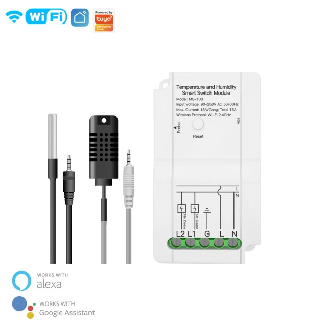 Умный датчик температуры и влажности Smart life tuya 15A WiFi домашний