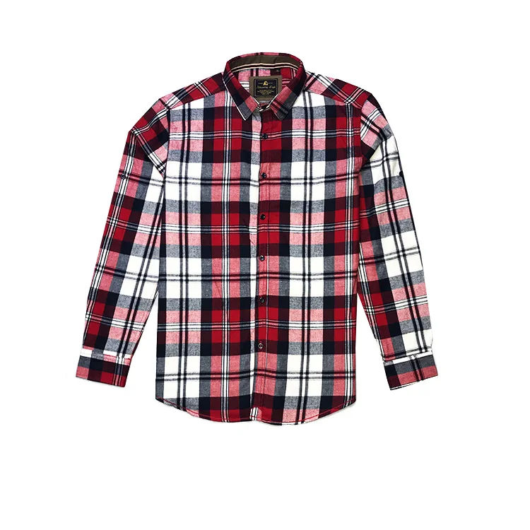 
Model Number 3YA1922A Wholesale Long Sleeve Good Quality 100% Cotton Checked Shirt For Adult 