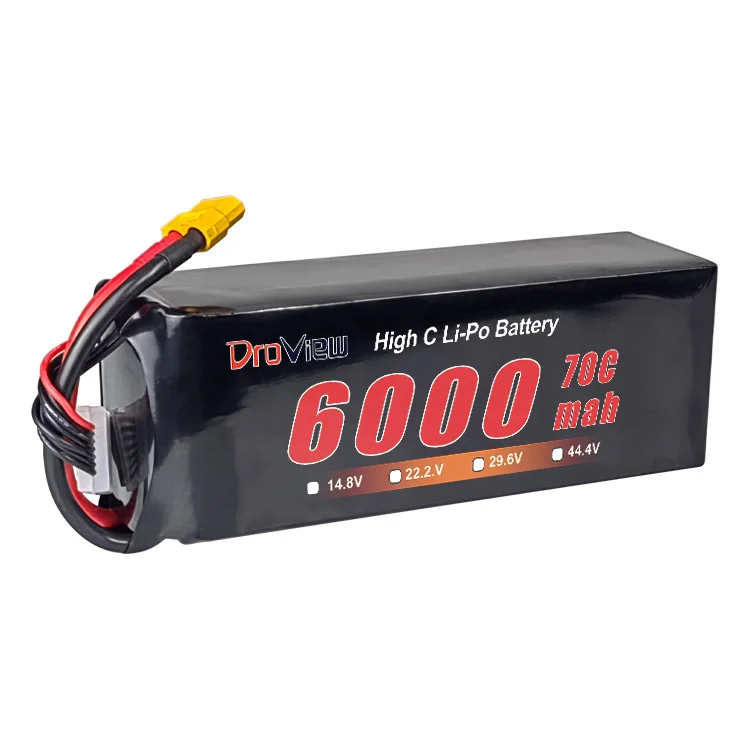 Droview Lipo Polymer Battery 6S 22.2V 6000mAh 70C High Rate Rechargeable UAV Lithium Batteries for FPV Drone