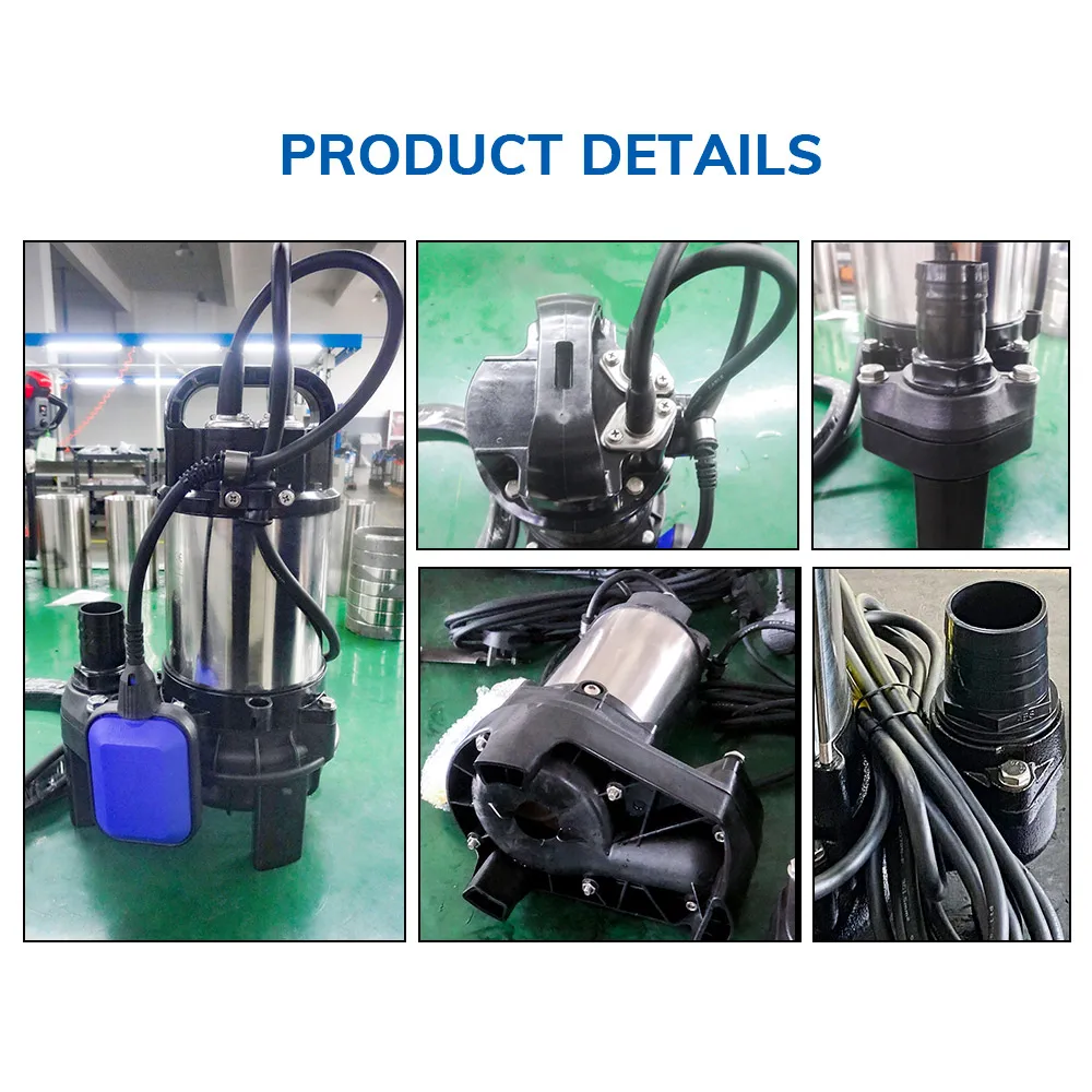 Resin stainless steel sewage submersible water pump for salt sea flood water waste