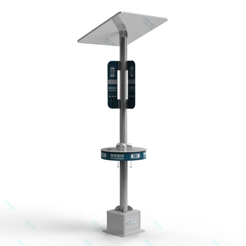 Outdoor Intelligent Advertising Mobile Solar Power Charge Pole Station