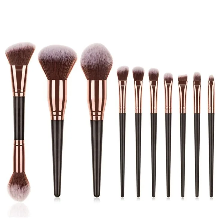 10 pieces of high-quality and low-priced vegetarian synthetic hair makeup brush set for Big Mac