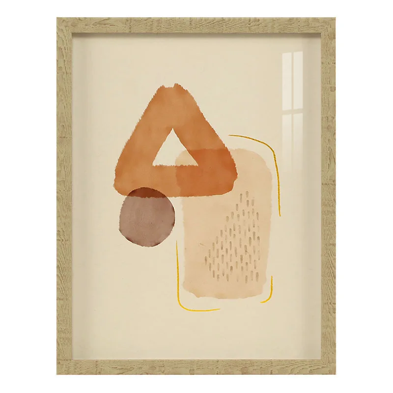 Abstract Geometric Figures Gold Foil Decor Wall Decoration Paper Framed Wall Art