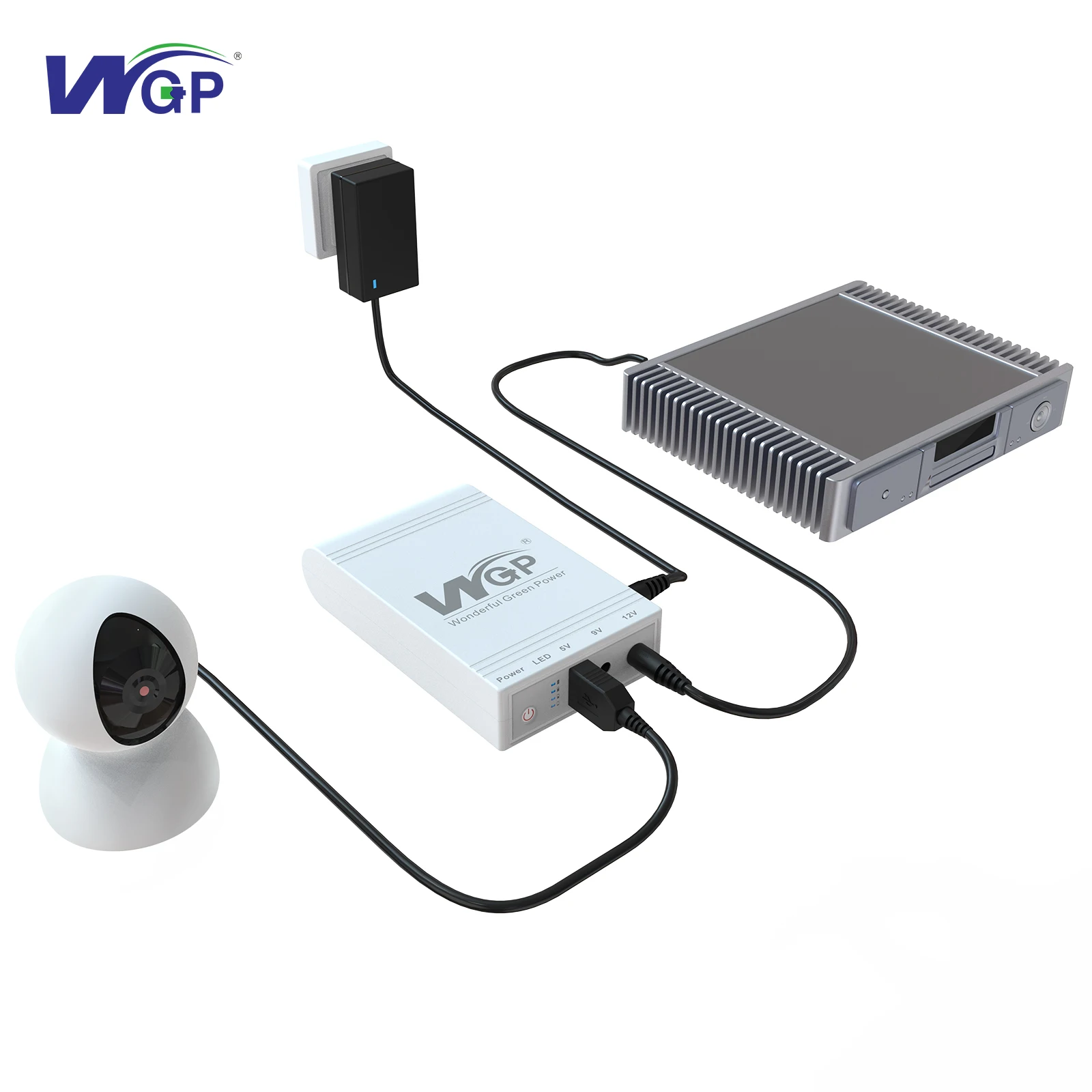 WGP 74wh 5000 мАч Высокое качество USB 5 В DC 9 12 вольт 1A выход мини UPS длинная батарея резервная система времени CCTV для WIFI маршрутизатора f