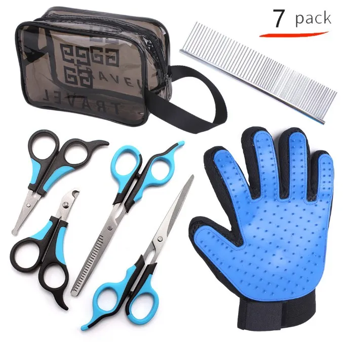 Wholesale Professional Stainless Steel Dog Grooming Scissors Set Pet Hairdressing Scissor Straight Thinning Grooming Trimmer