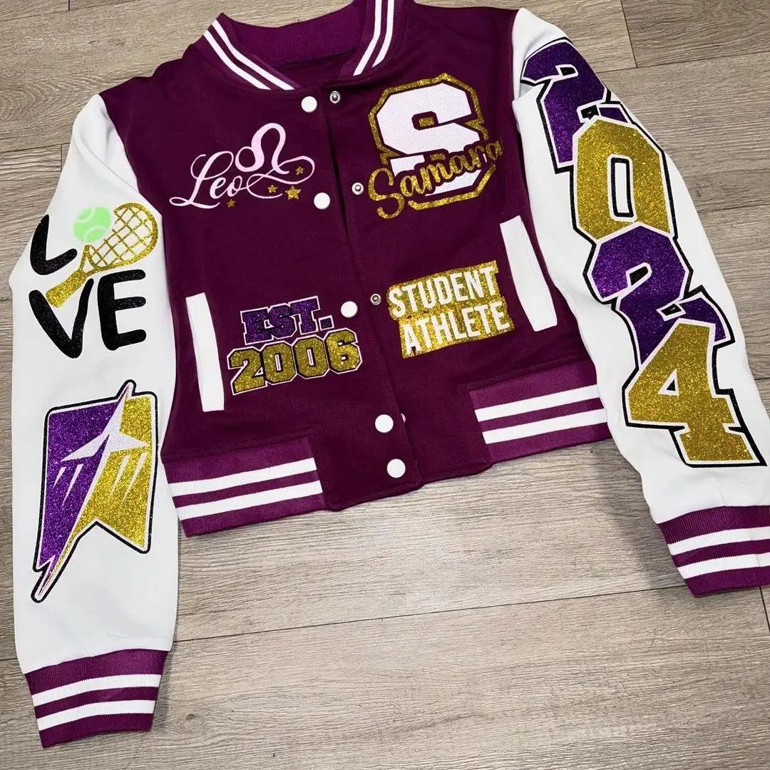 DCY University Jacket For Custom Women Baseball Jackets,Women Custom Letterman Jackets,Wholesale Blank Womens Varsity Jackets