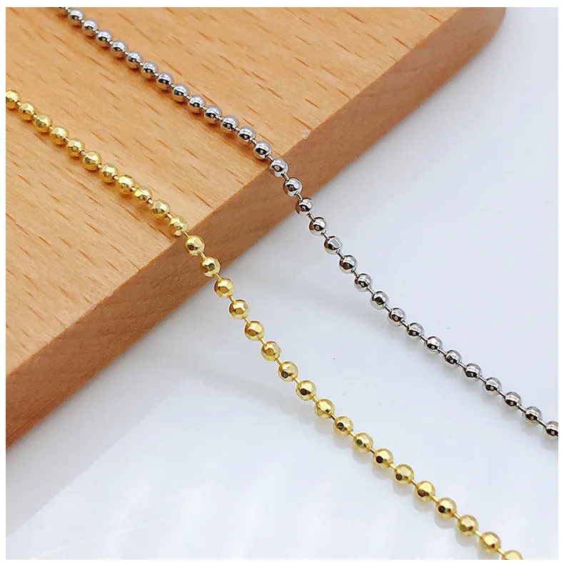 1.2mm Diamond Cut Beaded Brass Ball Chain Small Jewelry Copper Ball Chain Diamond Cut Brass Ball Chain