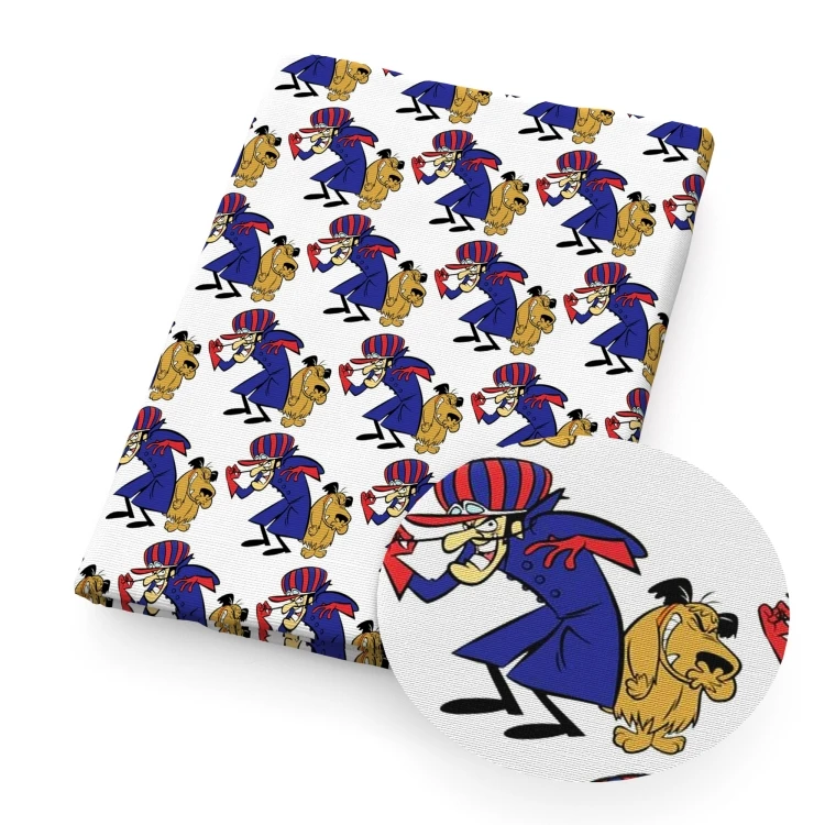 Cartoon Dog Character Printed 100% Pure Cotton Fabric 50x145cm for Tissue Sewing Quilting Fabric Needlework Material DIY 48373