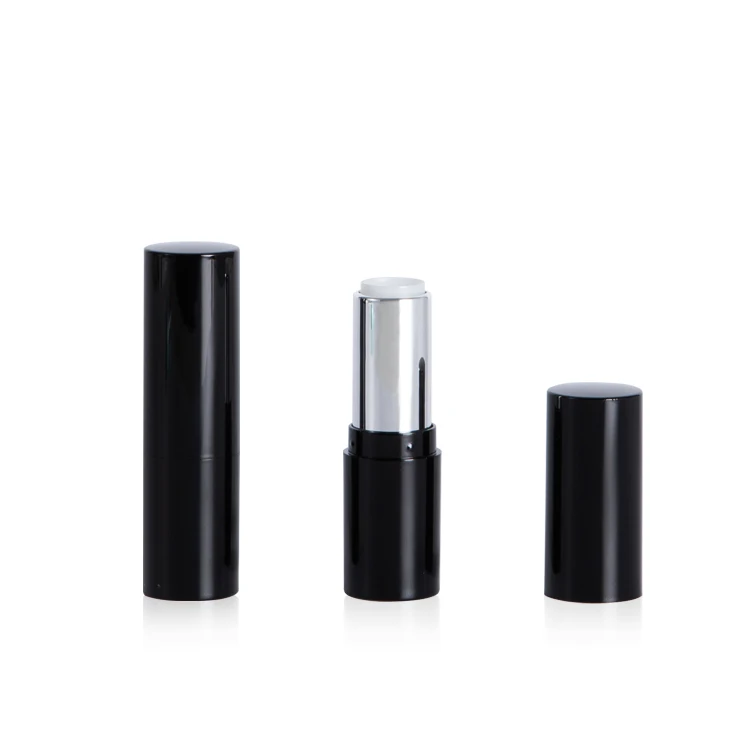 LOW MOQ 3-4g plastic lipstick packaging , black lipstick container , 11.8/12.1/12.7mm lipstick tube