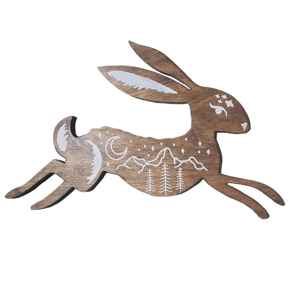 Customized Animal Decor Boho Wall Art Rustic Mountain Sign Woodland Art Gender Neutral Nursery Gift - Rabbit