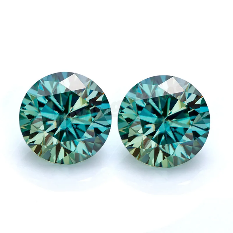 Thriving Gems Bulk Sale 1 Carat Moissanite Light Blue Color Round Synthetic Moissanite Diamond