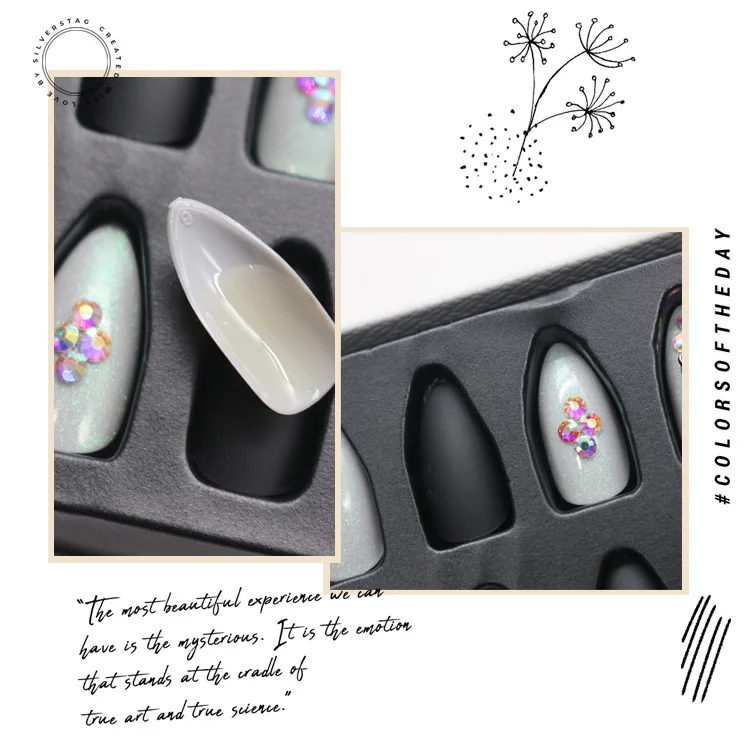 NEWAIR press on nails kit shiny and matte match pre glued artificial nail full cover stiletto fingernail