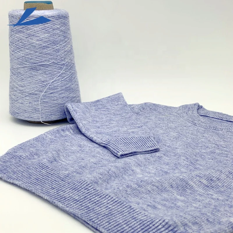 hot sale colored melange sunday angora yarn for sweaters 42%viscose/40%PBT/18% nylon for knitting