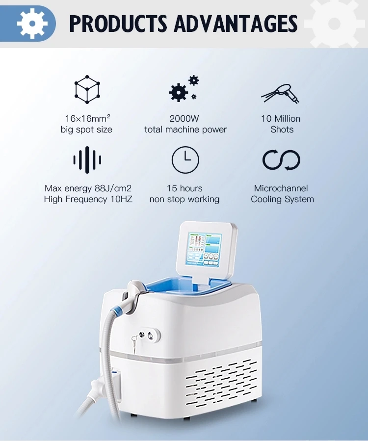  Портативный Аппарат для удаления волос с диодным лазером Ipl/shr/opt 808 нм