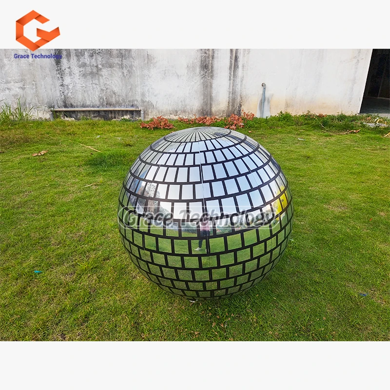 Large Inflatable Mirror Ball Disco Inflatable Sphere Mirror Balloon for Wedding Stage Decoration