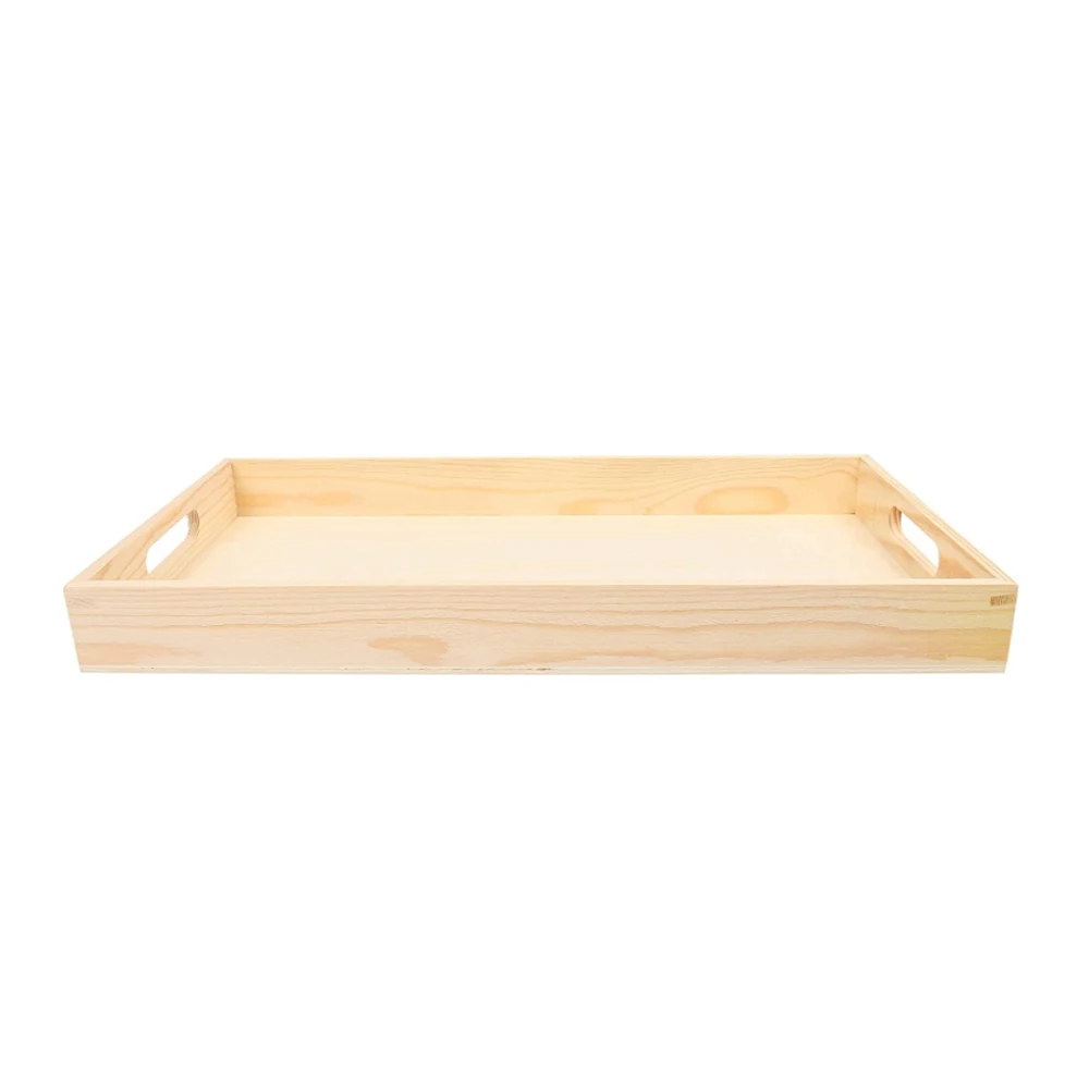 Manufacture Wooden Breakfast Serving Organizing Tray Wood Rectangular food Unfinished Serving Tray