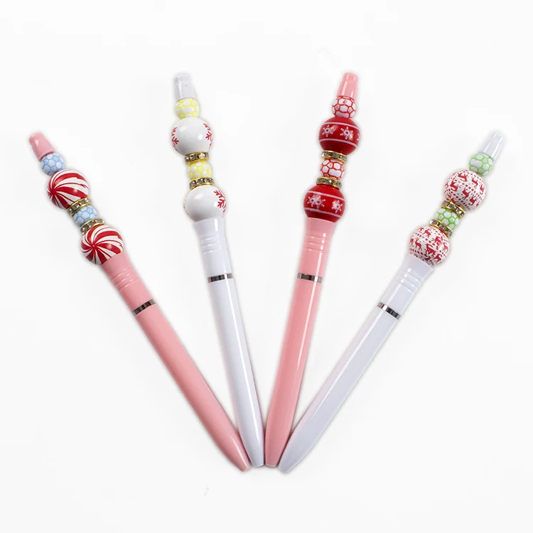 O&Q Manufacturer gift pens with ball beads 0.7mm pretty ballpen with custom logo for stationery school office suppliers