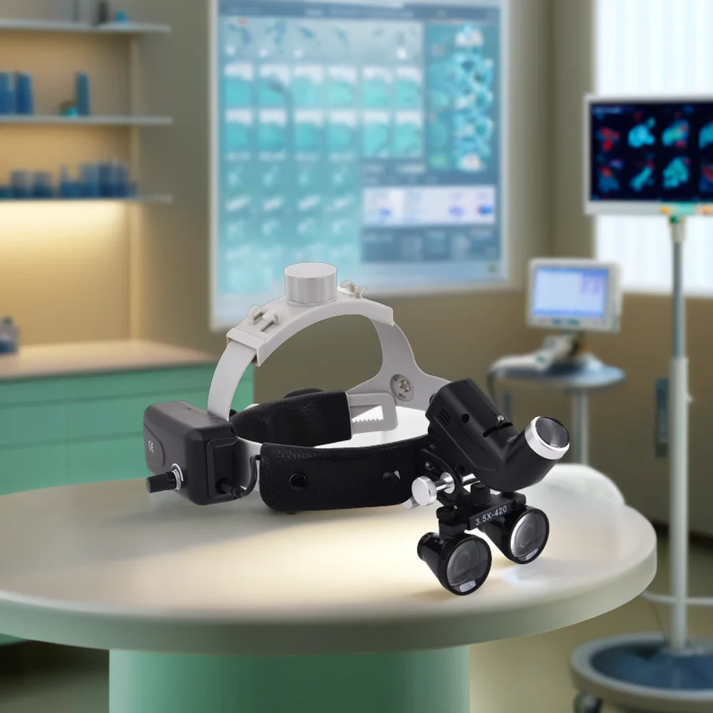 Head Wear Type LED Headlight 3.5X 2.5X Binocular Loupe Surgical Headlight ENT