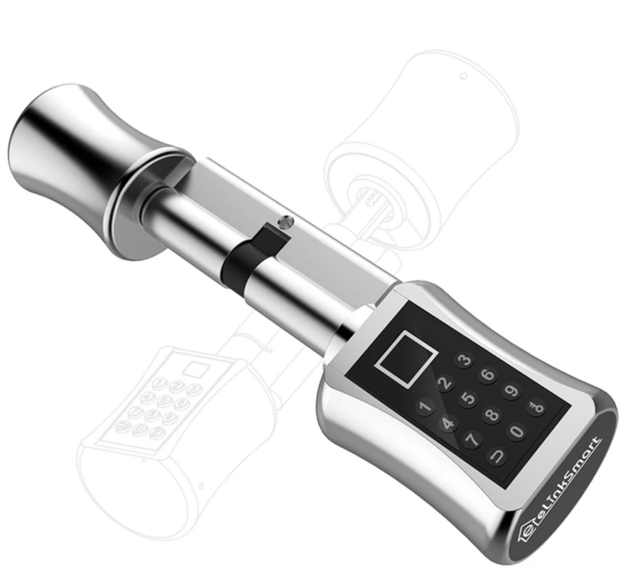 Электронный цилиндр водонепроницаемый биометрический сканер отпечатков пальцев Keyless цилиндр разблокировать приложение