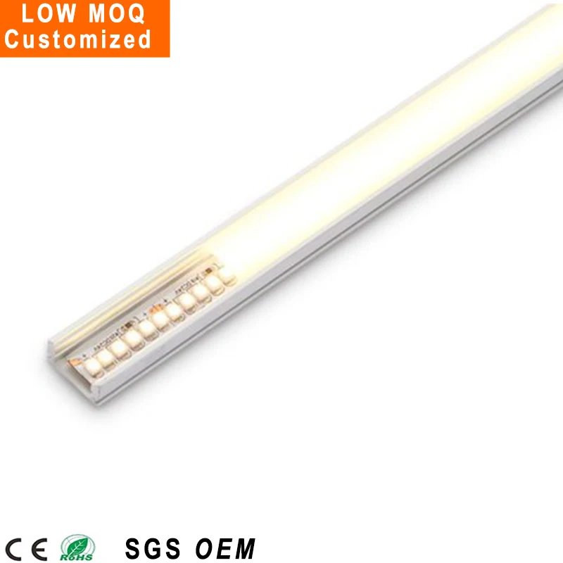 Custom Design Milk and clear cover Silvery surface mounted aluminium profile for led strip