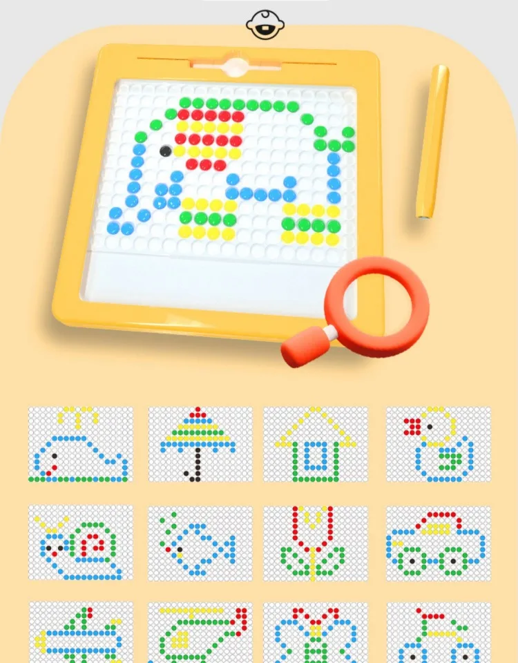 Magnetic Tablet Colorful Beads Drawing Board Magpad Dots Learning Educational Kids Toys